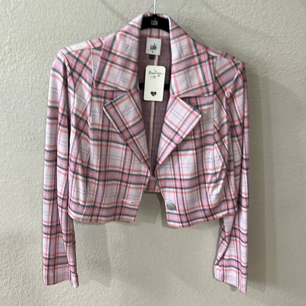 Cabi pink plaid jacket